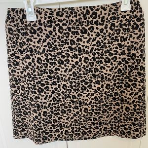LOFT Leopard Print Shift Skirt